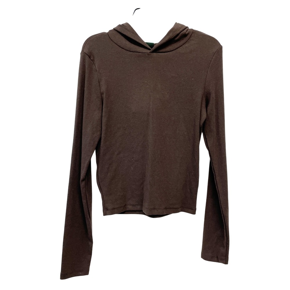 Wild Fable Women's Brown Long Sleeve Slim Fit Hooded Sweater Size Small
